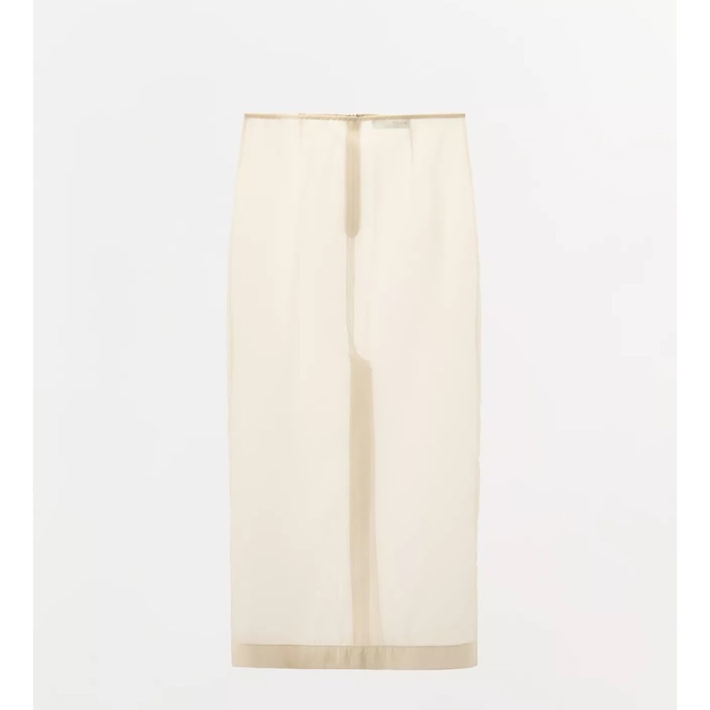 Zara Beige Midi Skirt